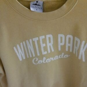 Winter Park Colorado Women's Crew Neck Sweater - Tan